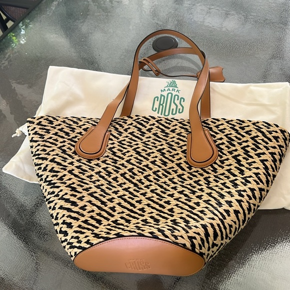 Mark Cross Arc Raffia Basket Tote NWOT - Picture 11 of 16